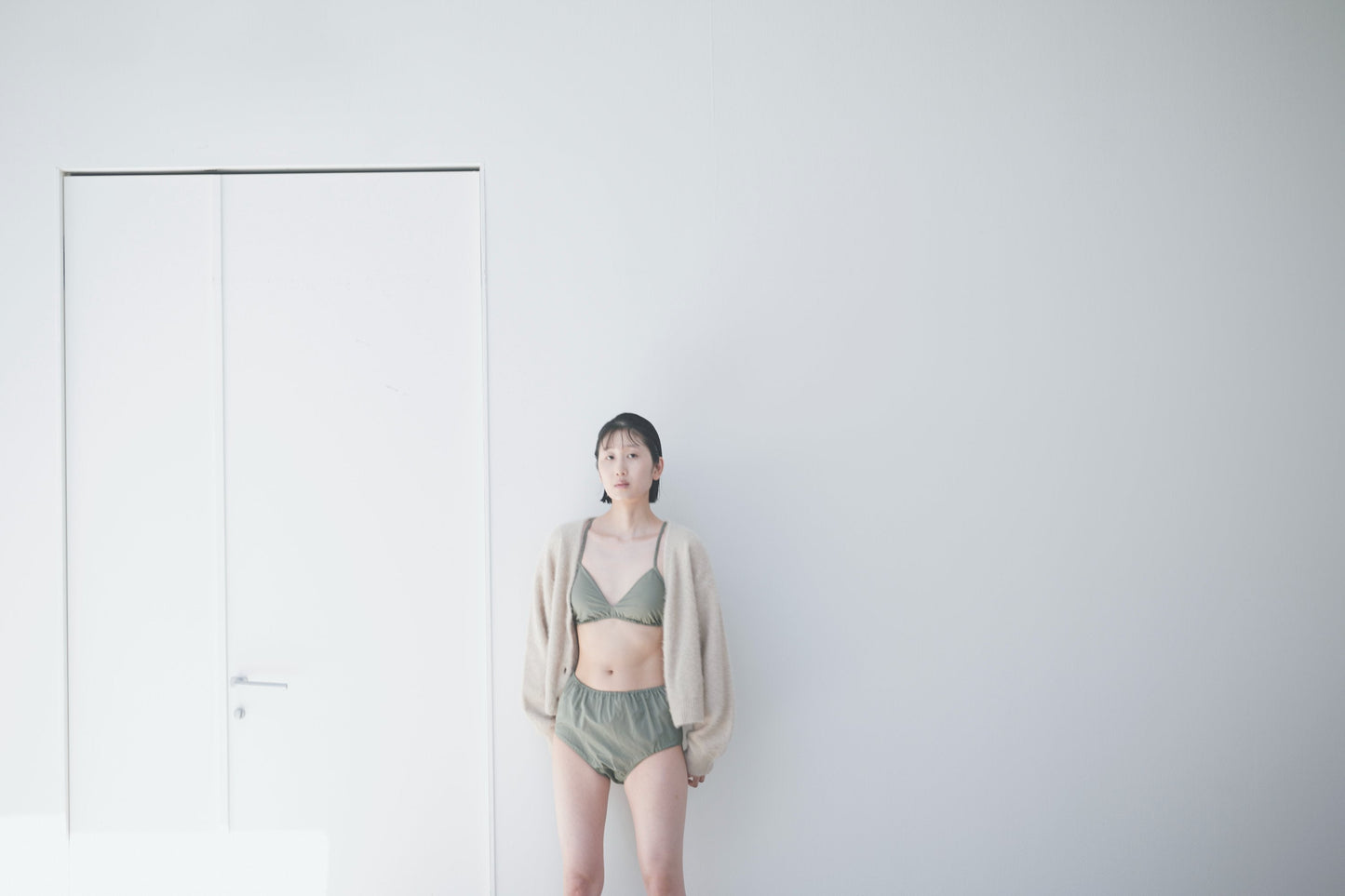 NO.24 GREY GREEN HIGH WAIST PANTS