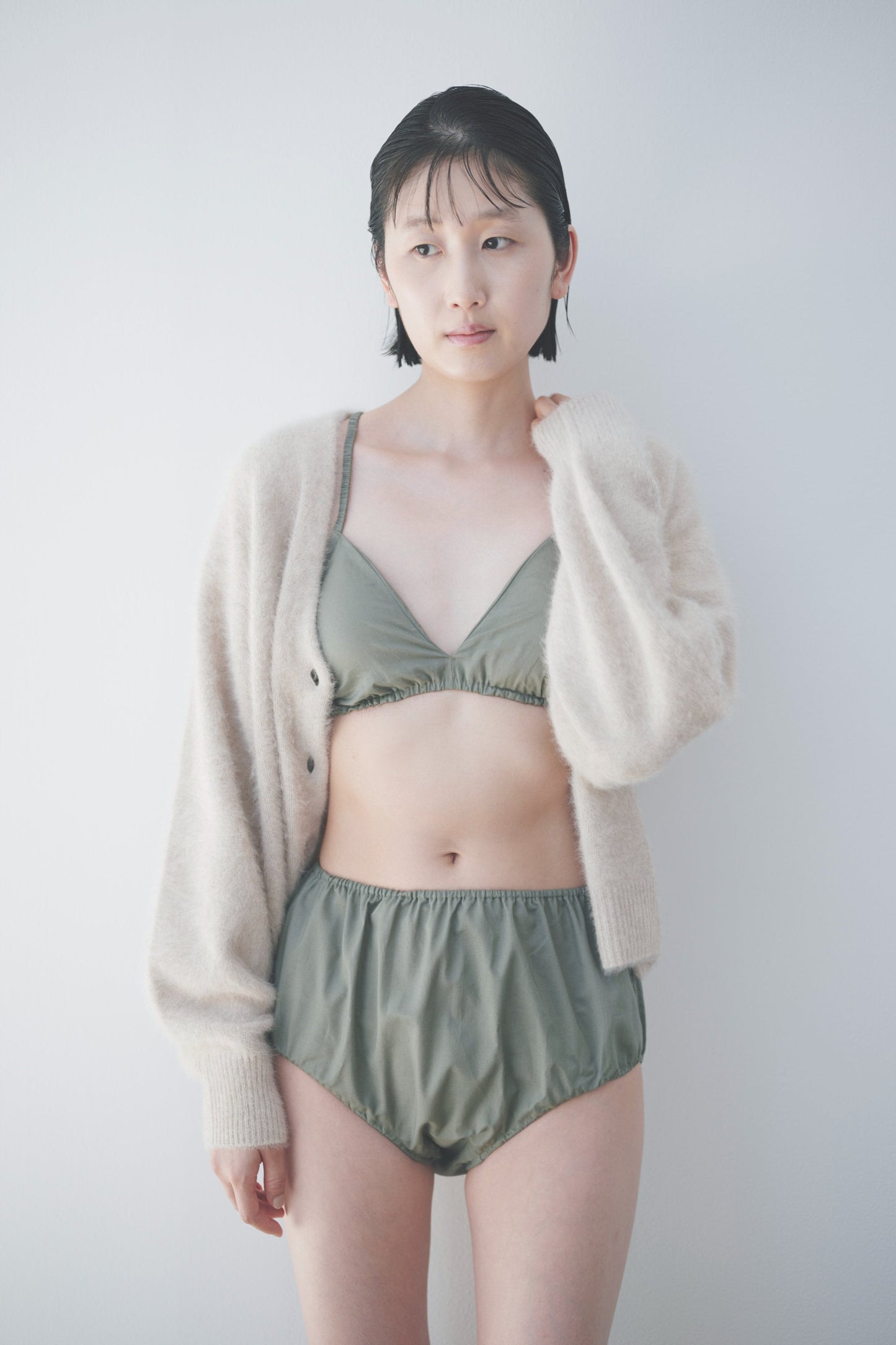 NO.24 GREY GREEN HIGH WAIST PANTS