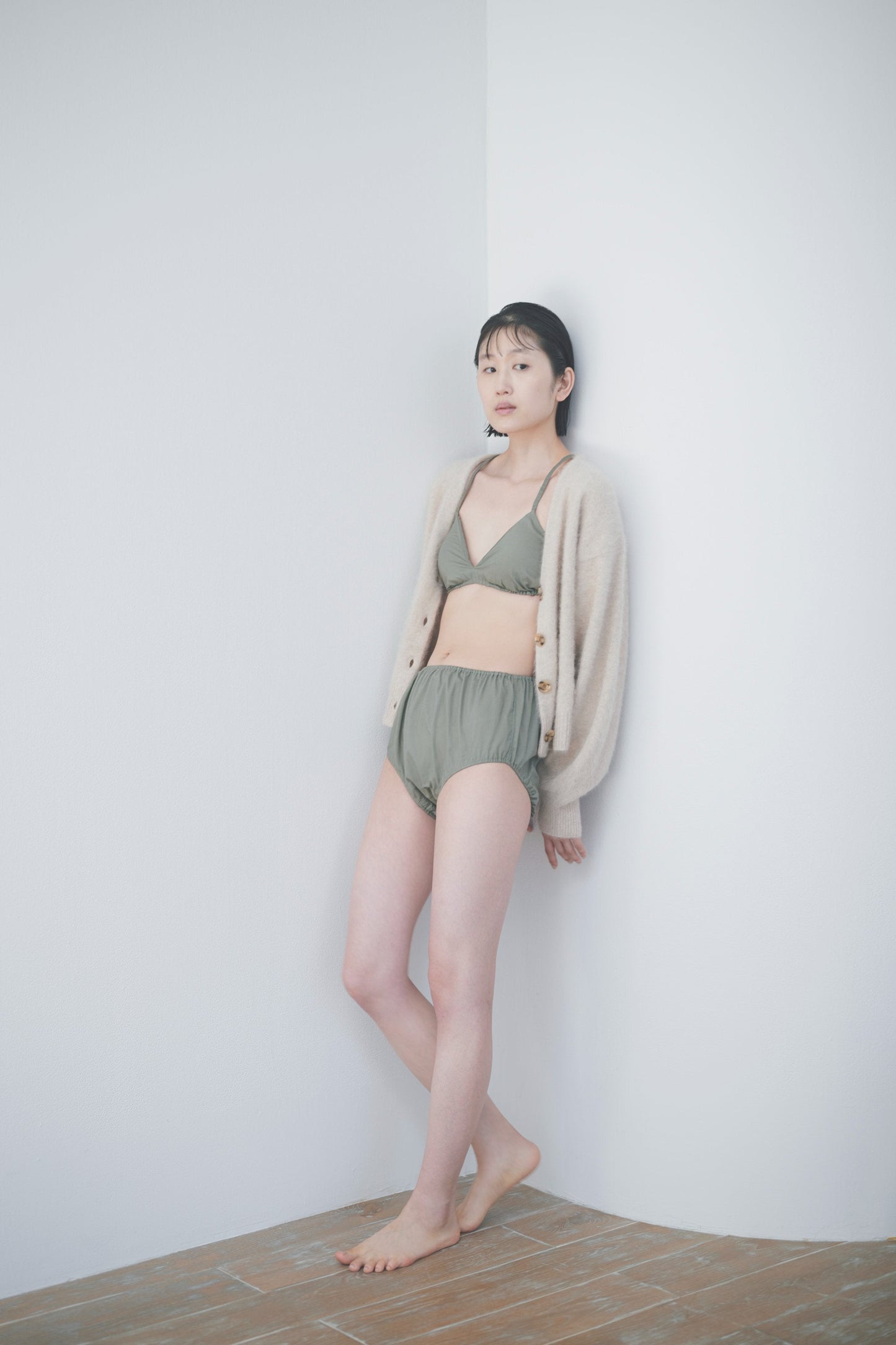 NO.24 GREY GREEN HIGH WAIST PANTS