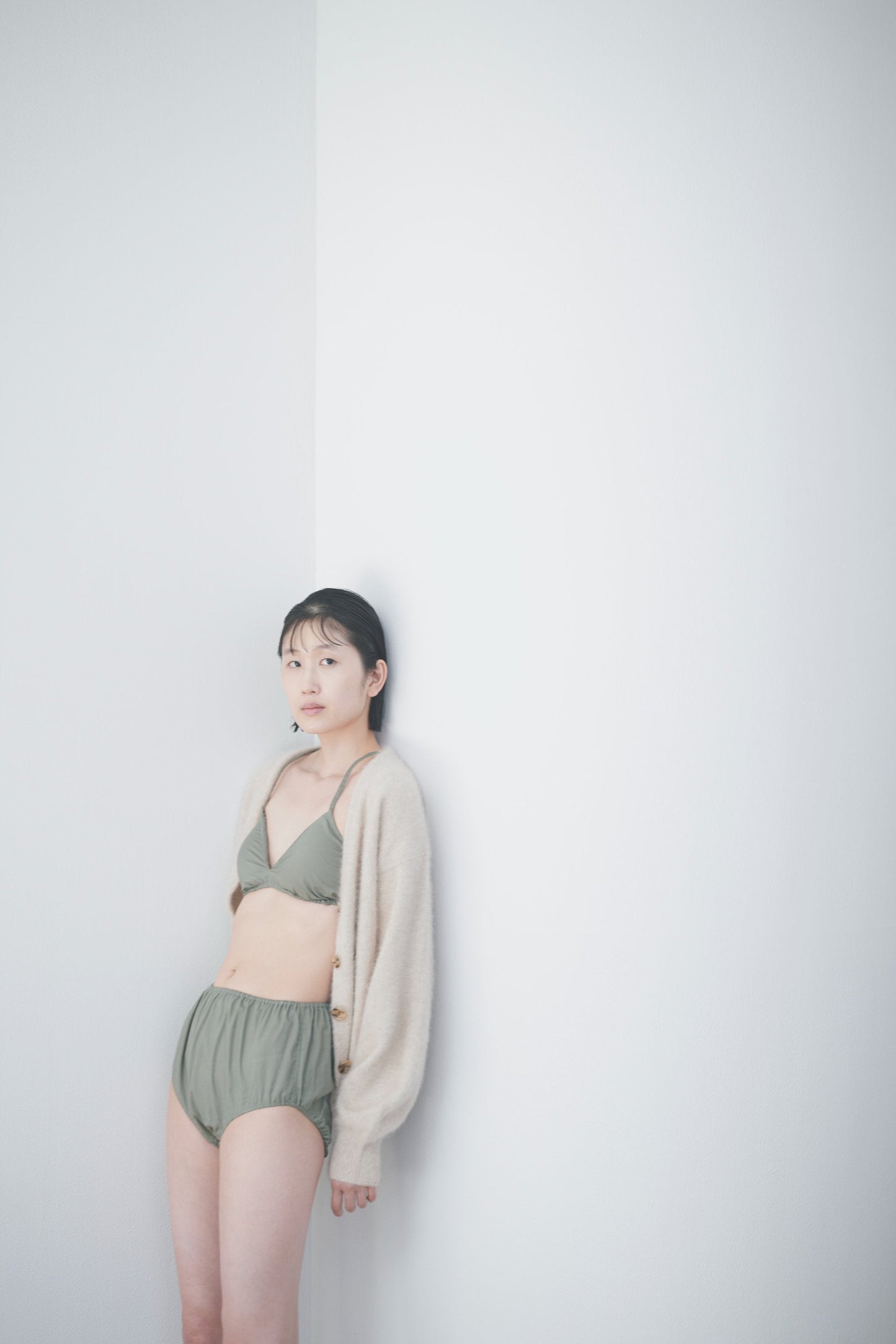 NO.24 GREY GREEN HIGH WAIST PANTS