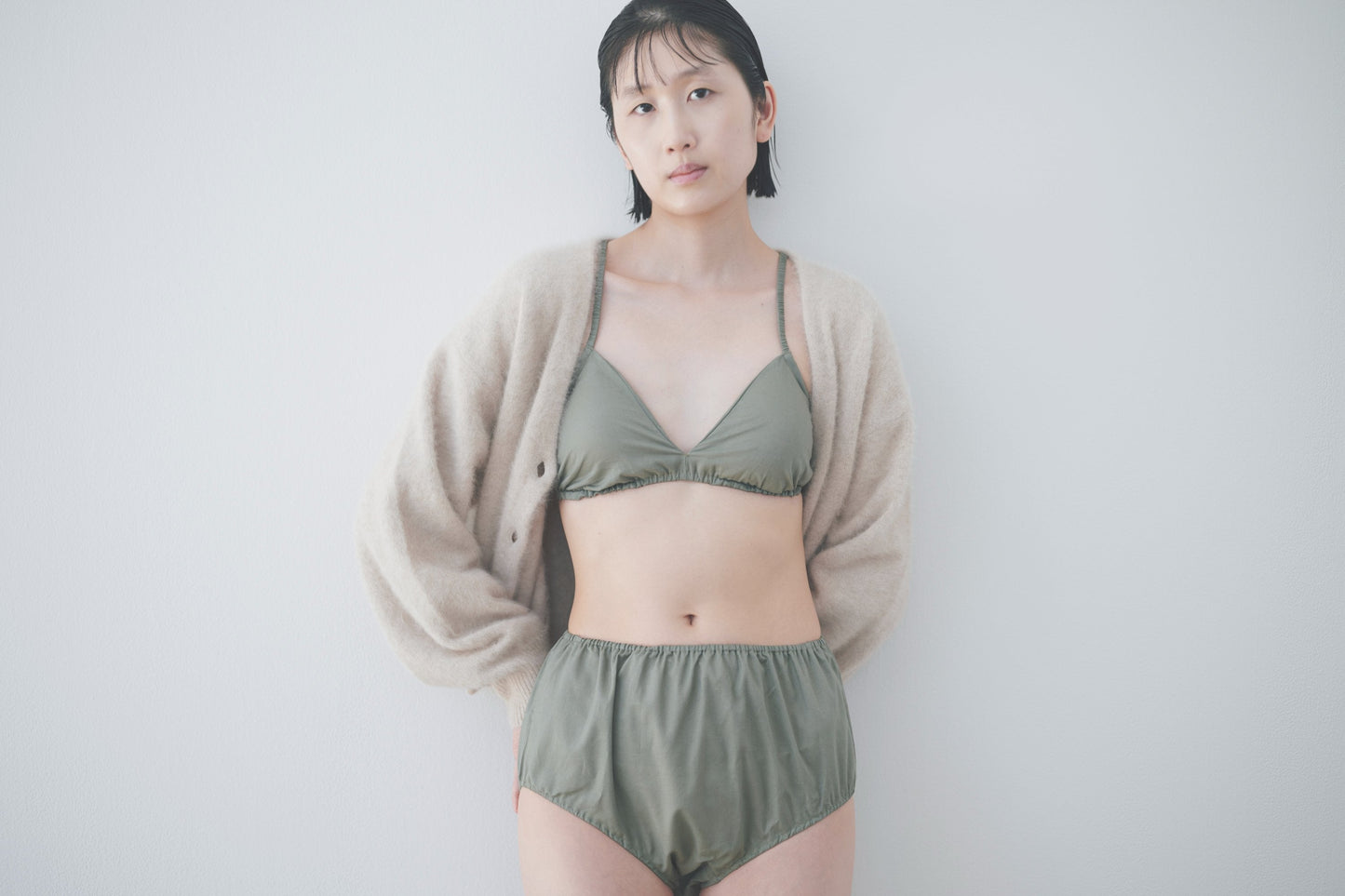 NO.24 GREY GREEN HIGH WAIST PANTS