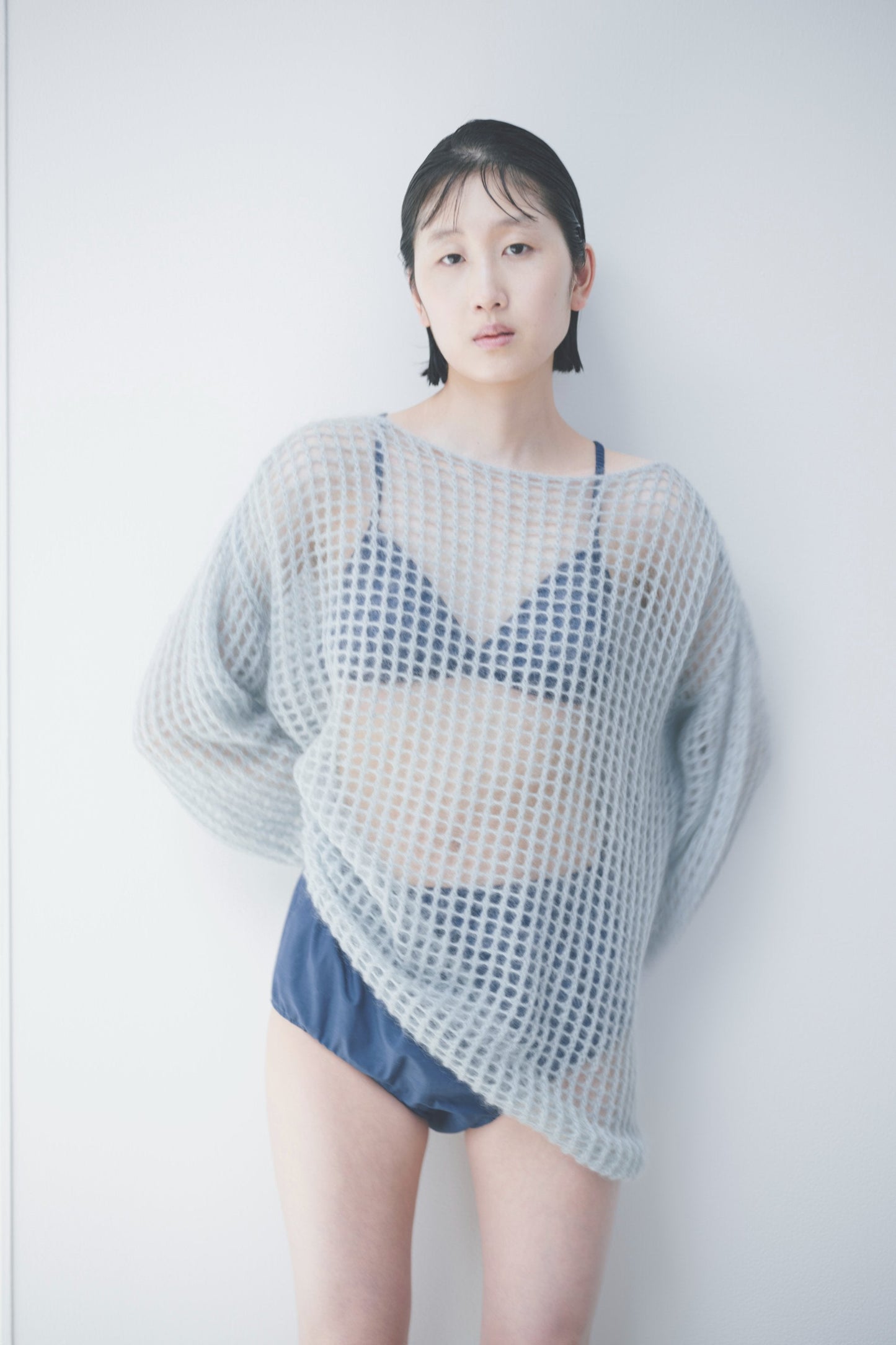 NO.25 STEEL BLUE HIGH WAIST PANTS